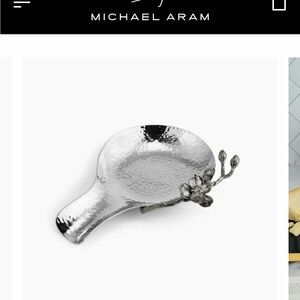Michael Aram Silver Floral Spoon Holder